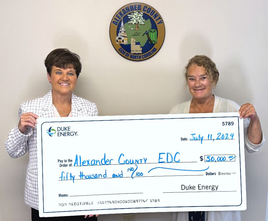 Alexander County Gets $50,000 Workforce Support Grant From Duke Energy