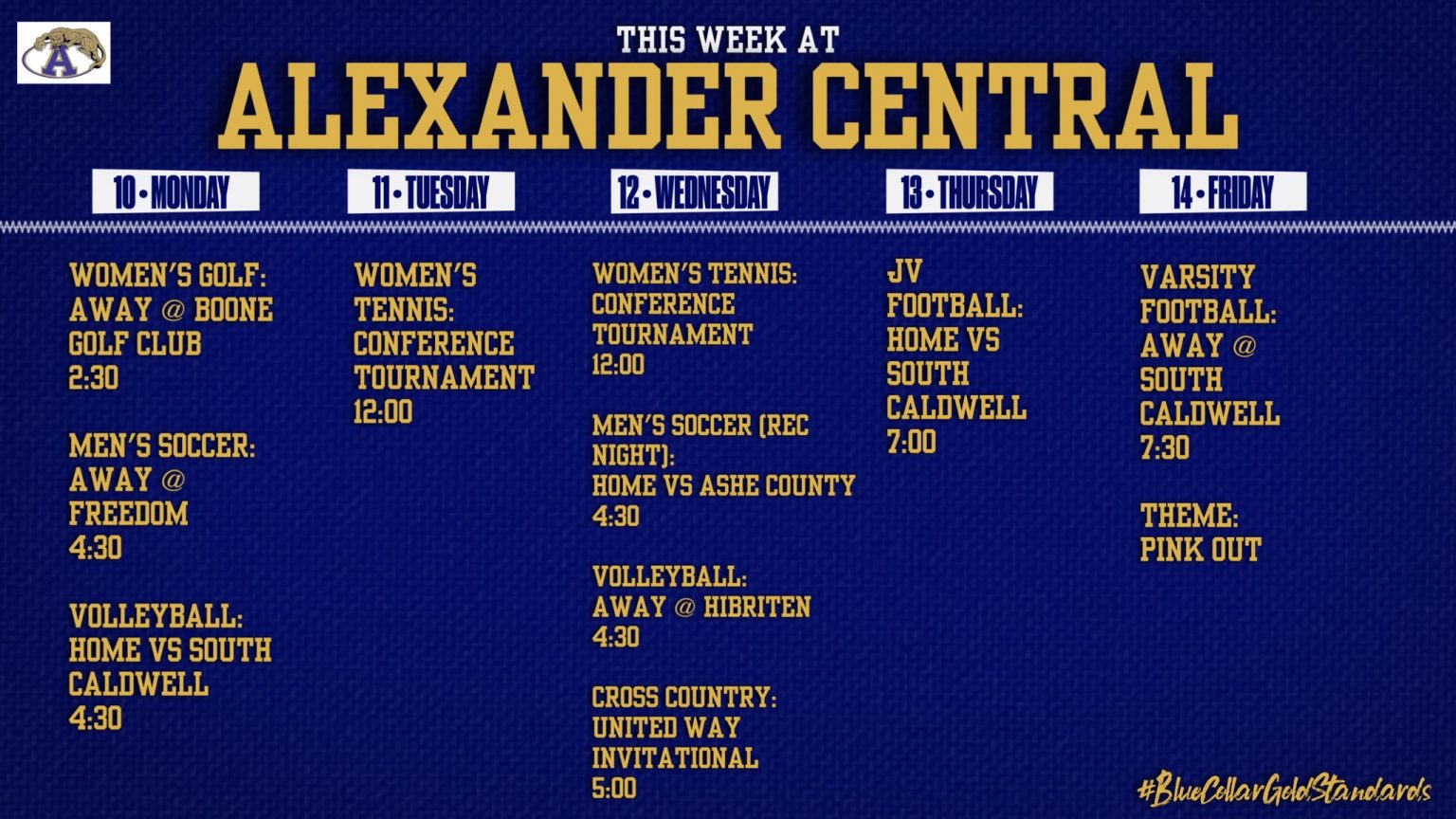 Alexander Central Athletics Schedule For The Week